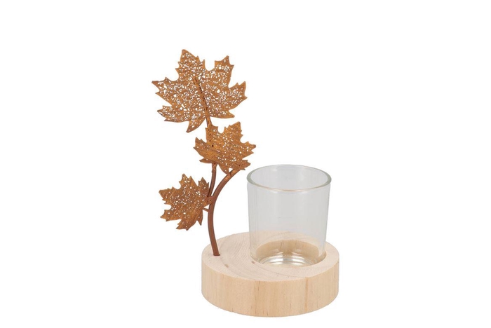 Katy Rust Metal Leaves T-light 12x9x17cm