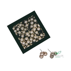 KERSTBAL GLASS 20MM ON WIRE 144PCS HAZEL