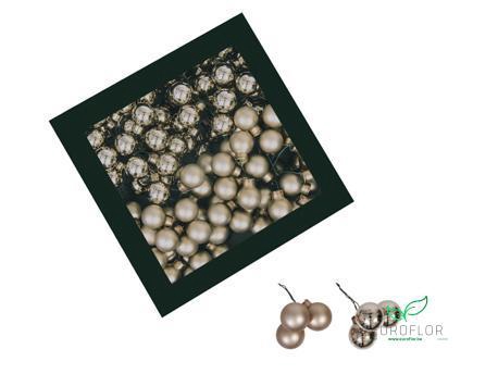KERSTBAL GLASS 20MM ON WIRE 144PCS HAZEL