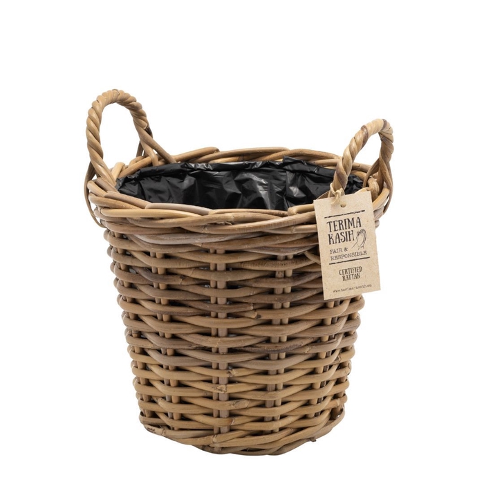 <h4>Baskets rattan Terima pot+handle d26*24cm</h4>