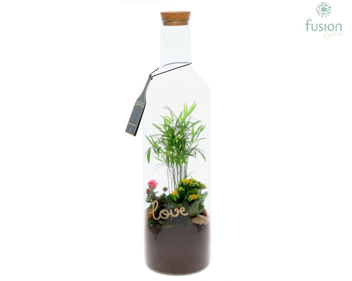 <h4>Green Bottle Fles XLarge Love met Arrangement</h4>