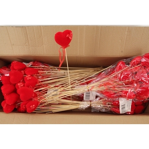 Stick Heart Fl.Red+Ribbon