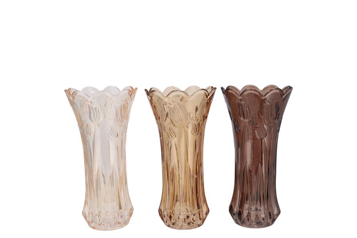 <h4>Delight Natural Brown Mix Vase Tulip Ass 11x20cm</h4>