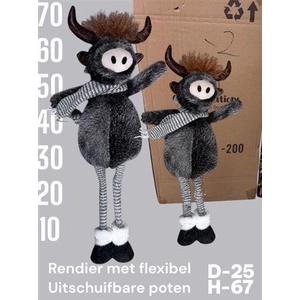 Rendier Black Grey Met Uitschuifbare Poten