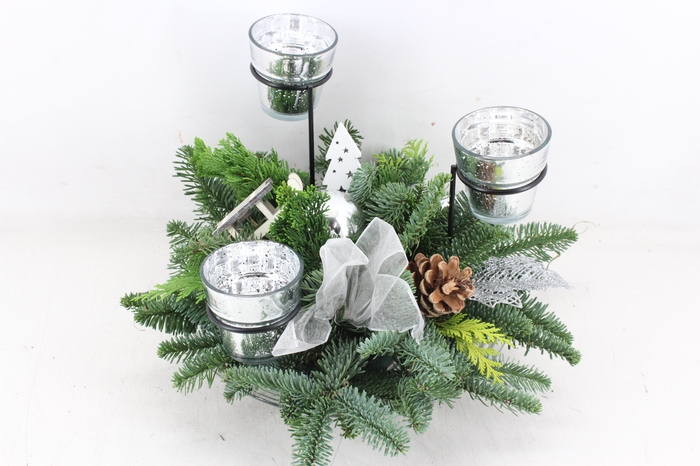 <h4>arr5 Kerst PL - Glas schaal 3licht - zilver</h4>