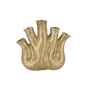 Aglio Gold Vase Oval 36x17x33cm Nm