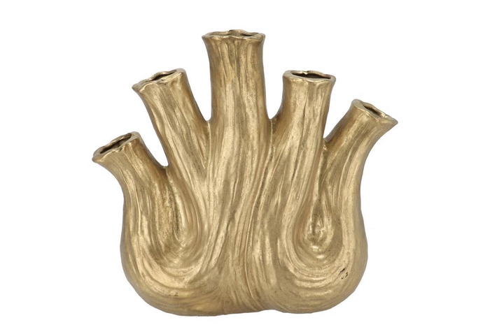 Aglio Gold Vase Oval 36x17x33cm Nm