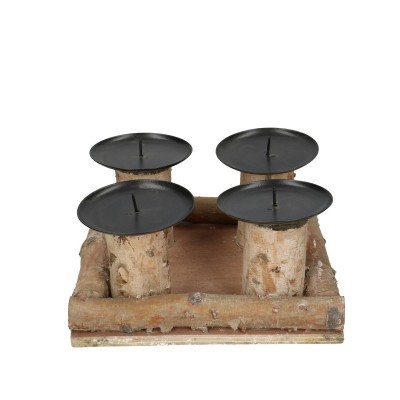 <h4>Homedeco Candle holder birch d18*8cm</h4>