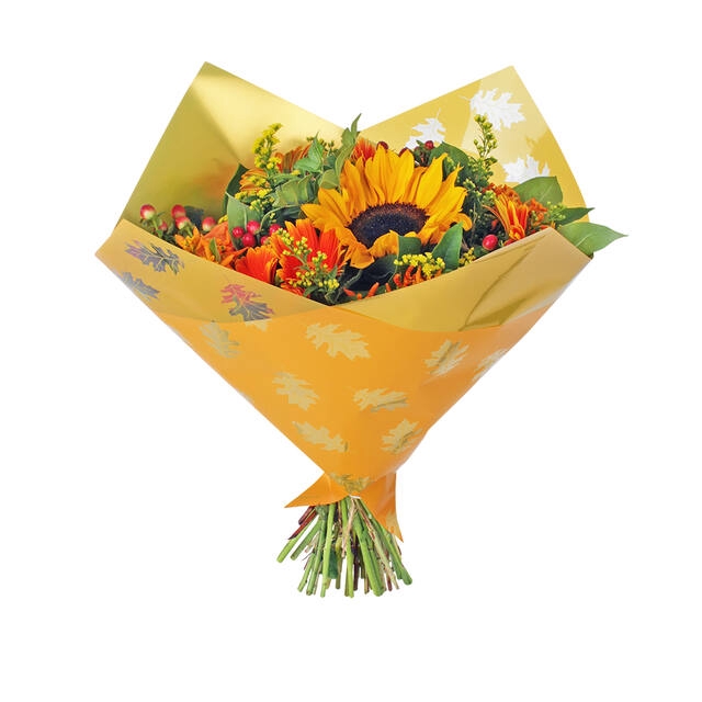 <h4>35x35cm MOPP40 Oblique Clear Leaves yellow 250/box</h4>