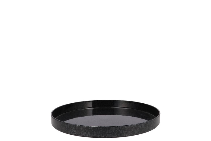 <h4>Melamine Wild Black Tray Round 22x22x2cm Nm</h4>