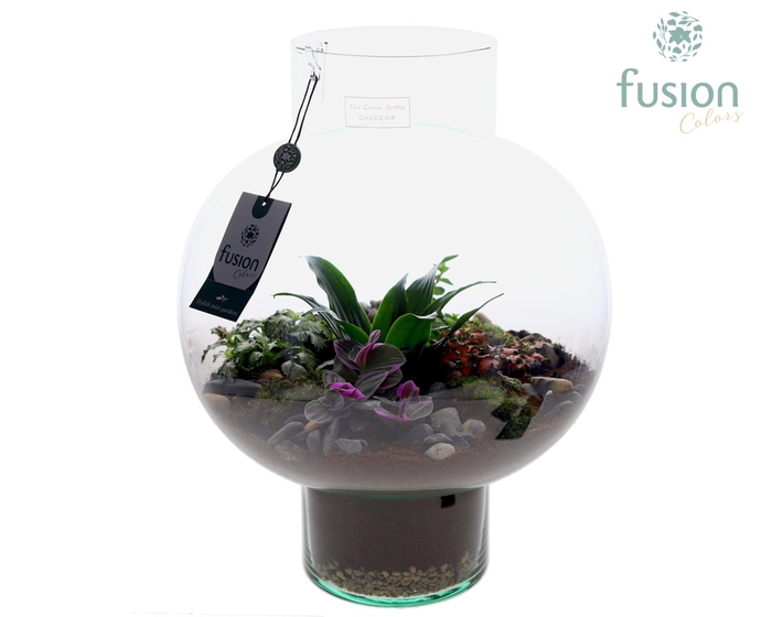 <h4>Green Bottle Laura Large met arrangement</h4>