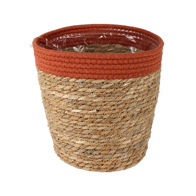 <h4>Basket Saga straw 25xH24cm terracotta</h4>