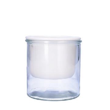 <h4>Glass Malga pot+glass d11.5*12.5cm</h4>