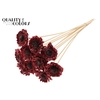 Shola Daisy Sunflower 6cm on stem Wax Burgundy