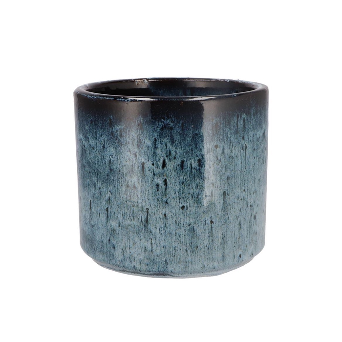 <h4>Javea Cilinder Pot Glazed Blue 20x18cm Nm</h4>