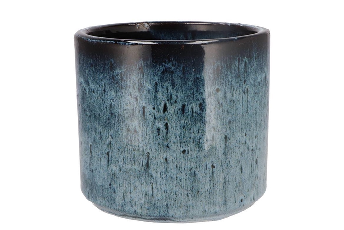 Javea Cilinder Pot Glazed Blue 20x18cm Nm