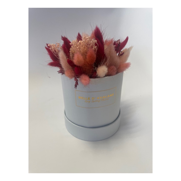 <h4>Box white d12cm burgundy</h4>