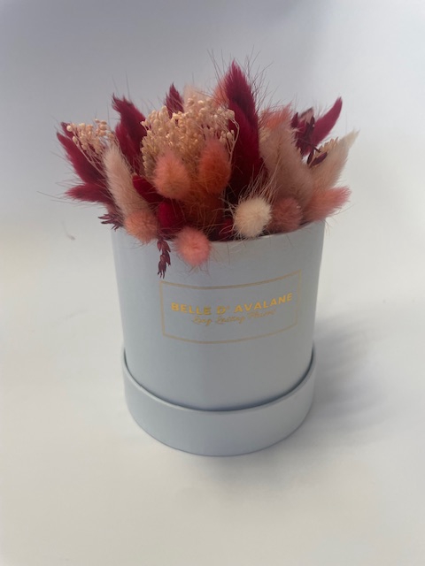 Box white d12cm burgundy