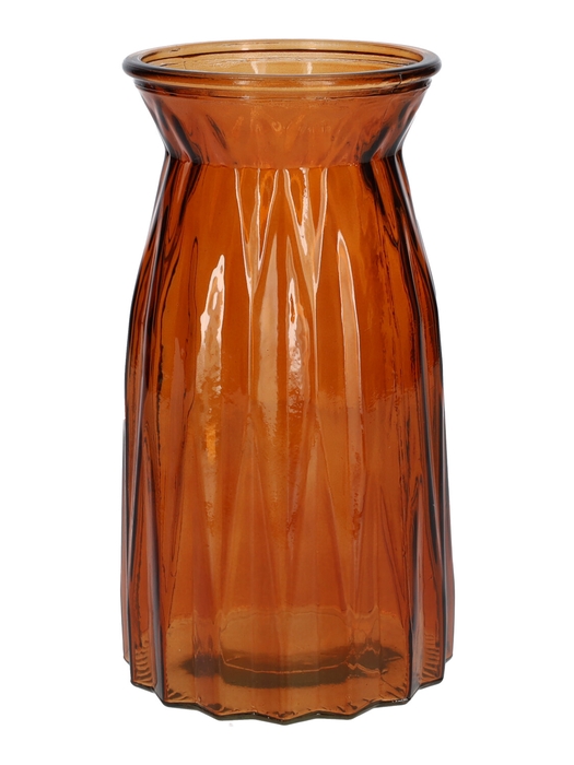 <h4>DF02-664125900 - Vase Ruby2 d10/10.8xh20 brown/terra transparent</h4>