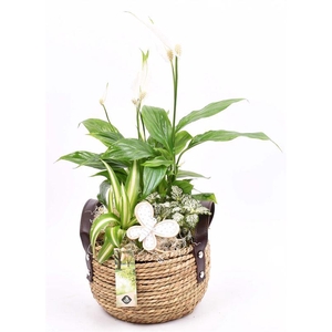 Touwmand met leer handv.18-20cm