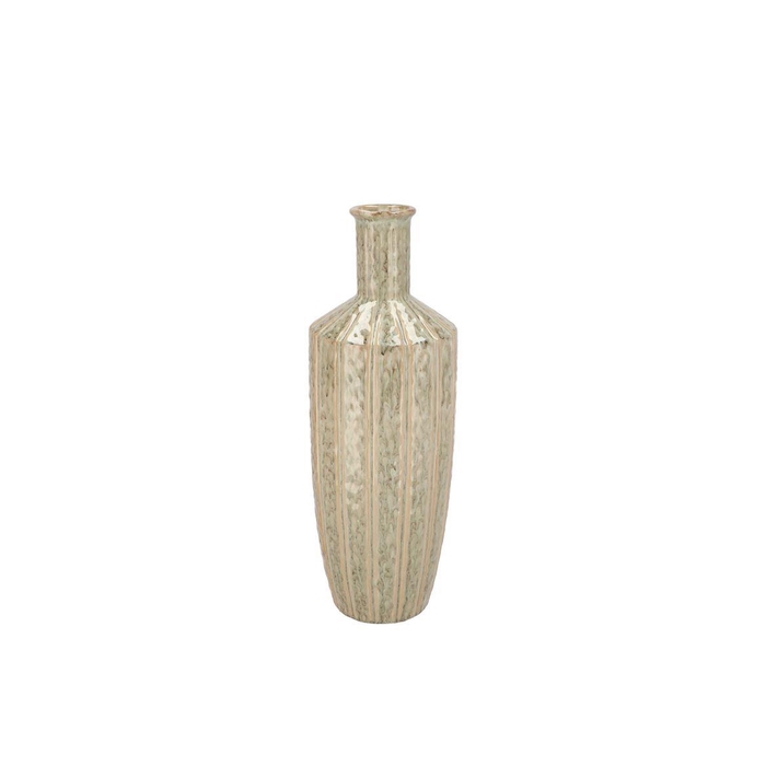 <h4>Sifan Green Vase Long 13x13x37cm Nm</h4>