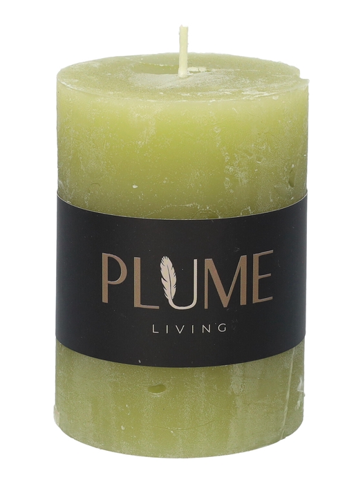 <h4>DF11-731280600 - Pillar candle Lucian d6.8xh9.5 rustic green</h4>