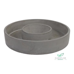 CEMENT FLOWERPOT WREATH NATURAL D26X5CM