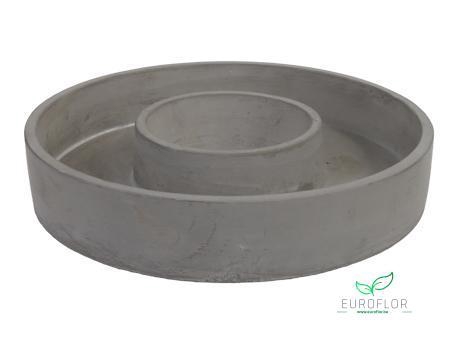 CEMENT FLOWERPOT WREATH NATURAL D26X5CM