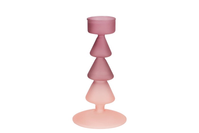 Nova Sweets Pink Candle Holder Tricolor 9x9x17cm