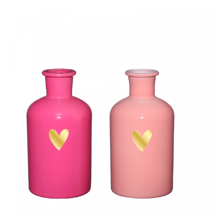 <h4>Glas fles hart d02/7*12cm</h4>