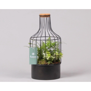 Metaal fles zwart Small met Arrangement