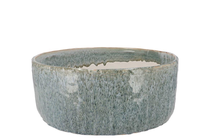 Iron Stone Blue Bowl Round 30x30x13cm Nm