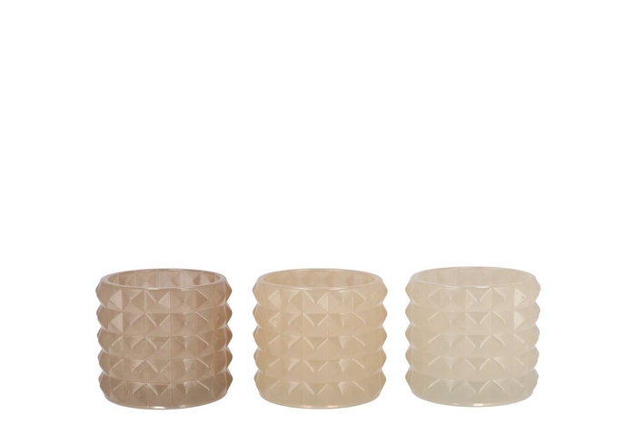 <h4>Jazz Cozy Sand T-light Structure Ass 10x9cm</h4>