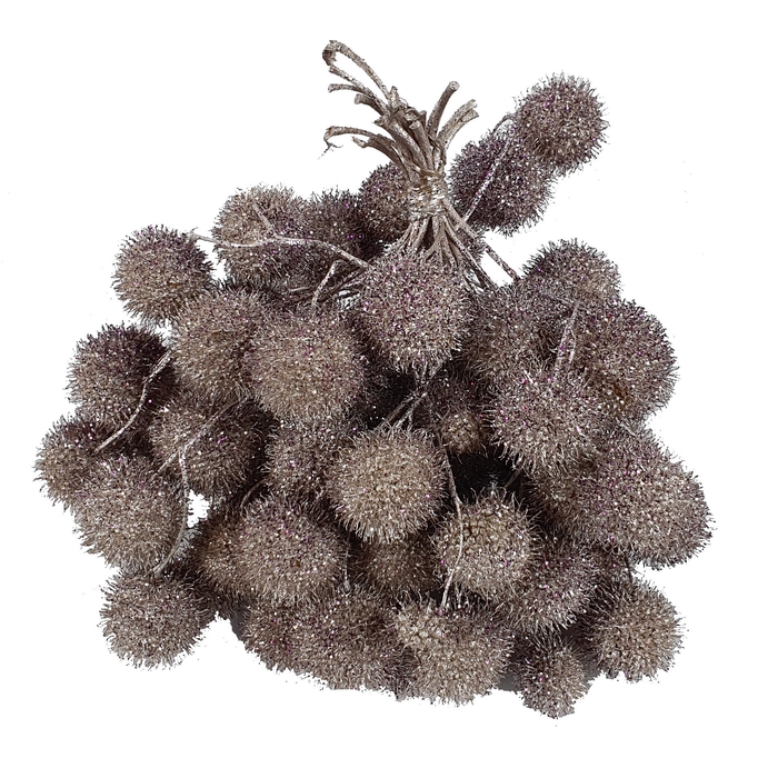 <h4>Small ball per bunch in poly Champagne + Glitter</h4>