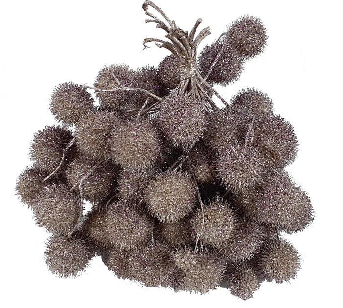 Small ball per bunch in poly Champagne + Glitter