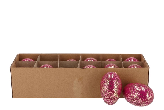 <h4>Eggs Ganzen Fuchsia Glitter P/12</h4>