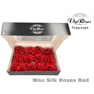 WAX SILK ROSES RED