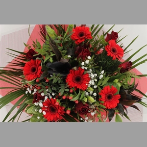 Boeket Roos Groot Rood