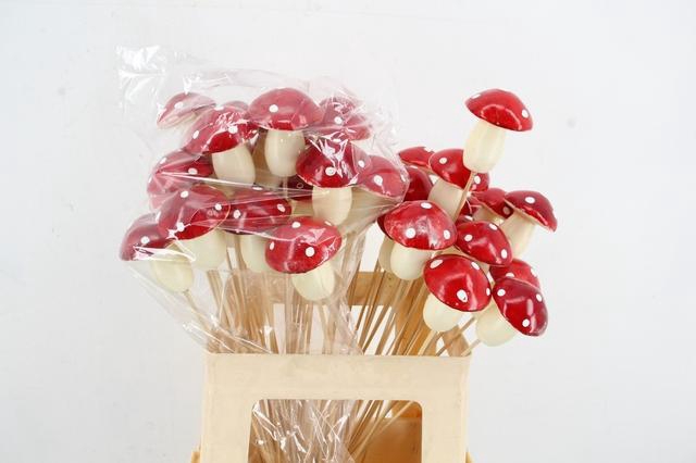 <h4>Stick Mushroom 6cm Red/White</h4>