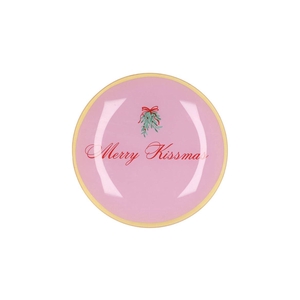 Plate Round Merry Kissmas 18x18x2cm