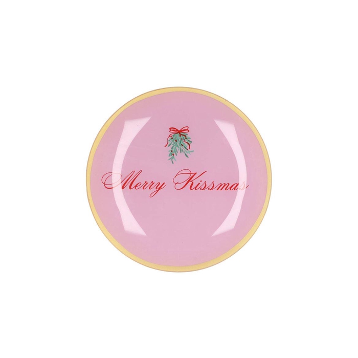 <h4>Plate Round Merry Kissmas 18x18x2cm</h4>
