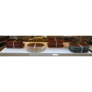 empty bonsai pots + plates, 31-32 cm. 4 pcs per box