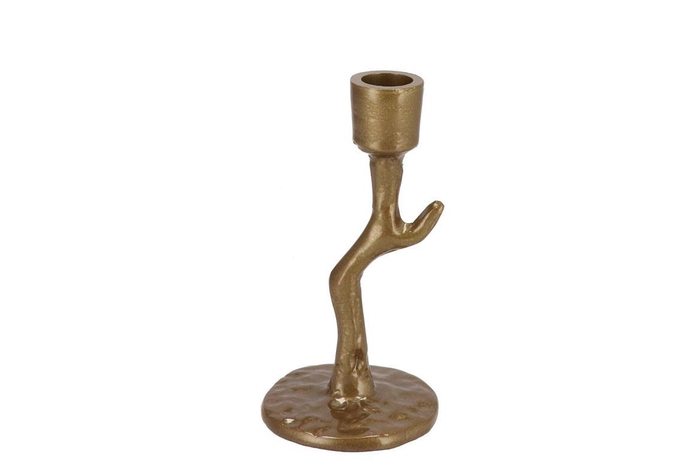 Hawley Gold Candle Holder 9x9x18cm