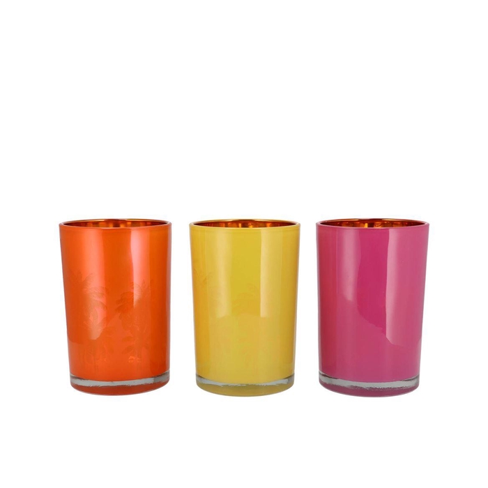 <h4>Hilly Dutch Orange Mix T-light Glass Ass 10x13cm Nm</h4>