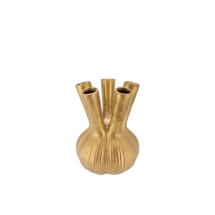 <h4>Aglio Straight Gold Vase 13x13x17cm Nm</h4>