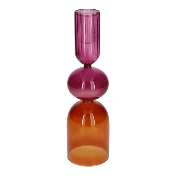 <h4>Candle holder Aviance10 d4.4\\8xh28 aubergine\\brown terra</h4>