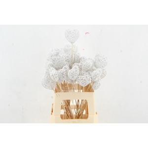 Stick Heart Baroque White 7cm