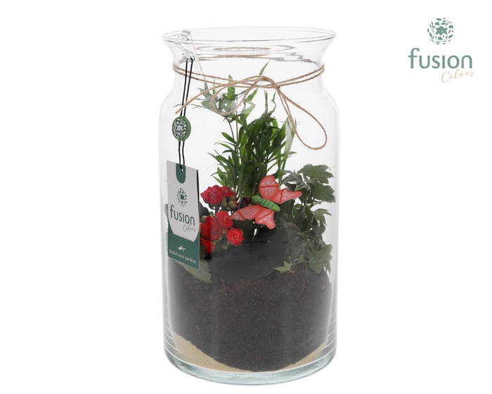 <h4>Glazen melkbus met arrangement</h4>