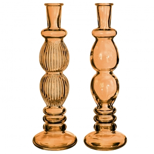 Glas Candle vaas d09*28cm ass.