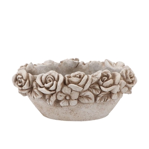 Concrete Saint Antique Flower Bowl Oval 30x19x14cm Nm